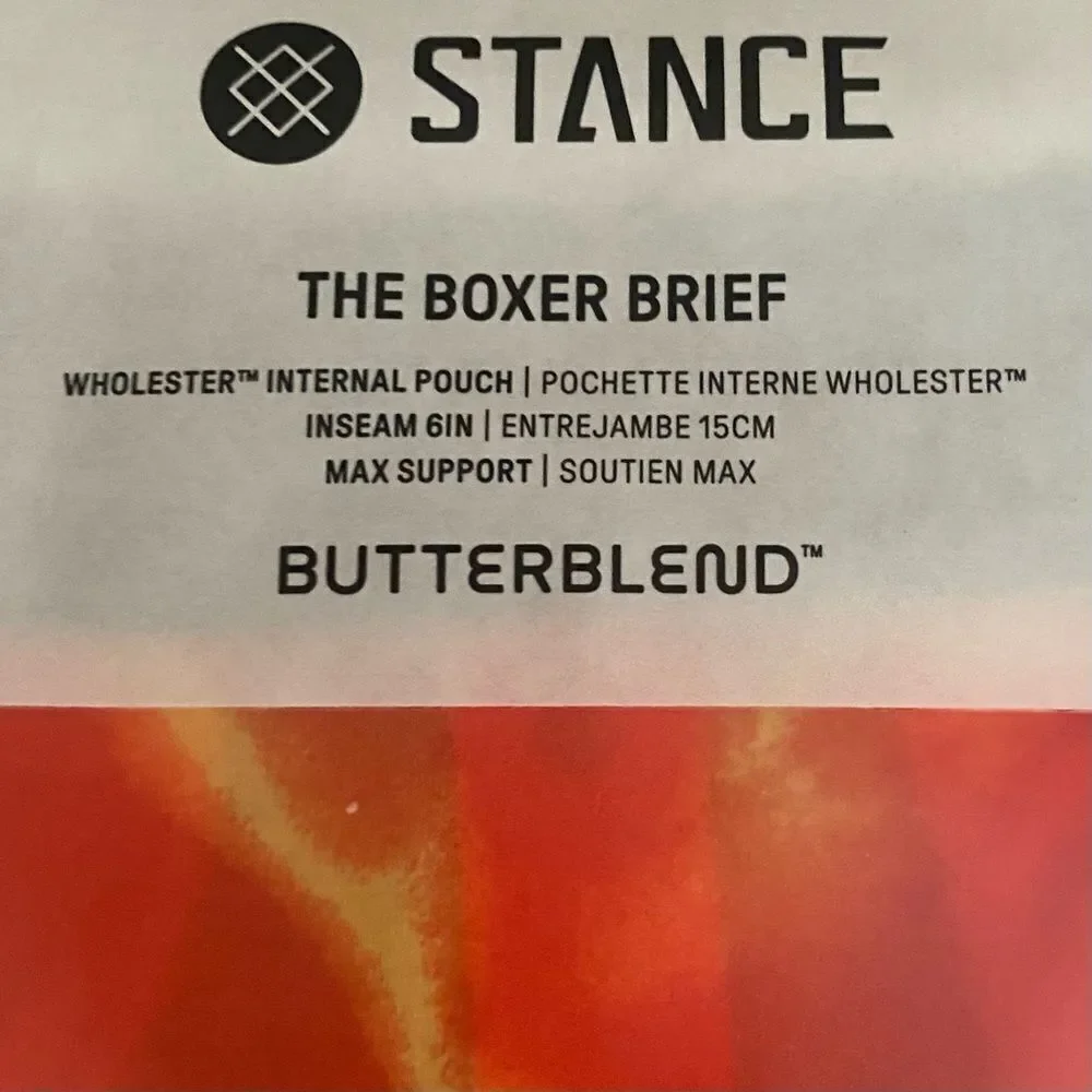 New Stance Boxer Brief Shorts Butter Blend Orange/Yellow Dye on Dye S (30